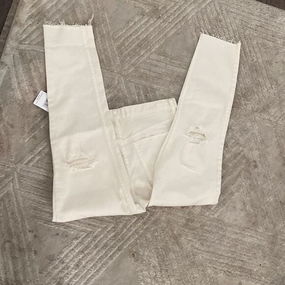 New Free people skinny jean color beige Sz 29 - Picture 3 of 3